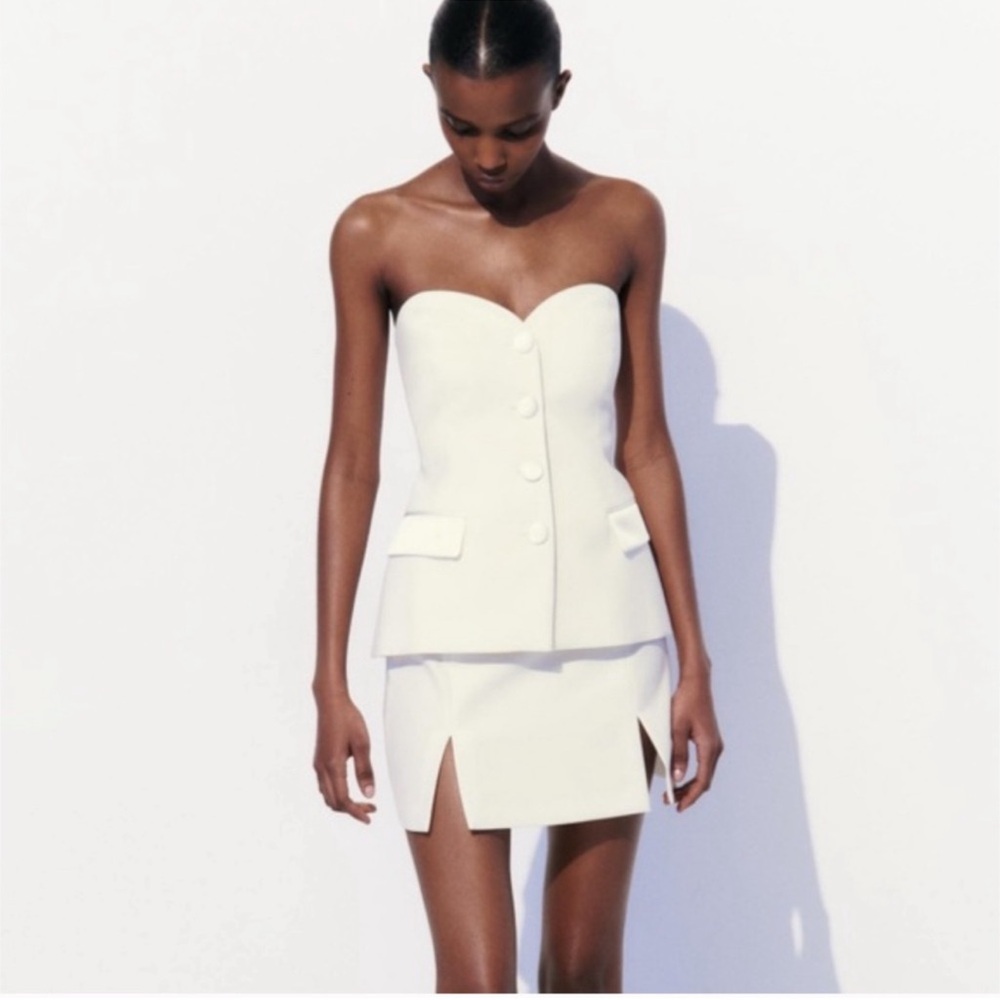 Zara White Bustier Top